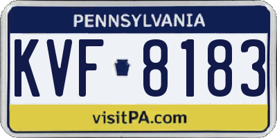 PA license plate KVF8183