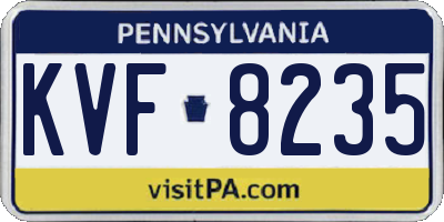 PA license plate KVF8235