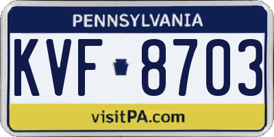 PA license plate KVF8703