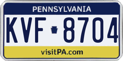 PA license plate KVF8704
