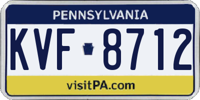 PA license plate KVF8712