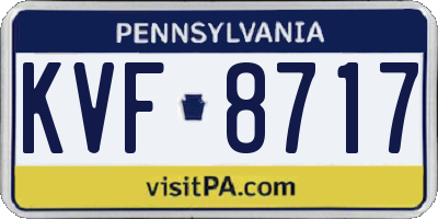 PA license plate KVF8717
