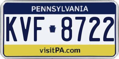 PA license plate KVF8722