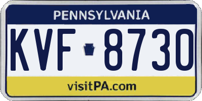 PA license plate KVF8730