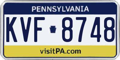 PA license plate KVF8748