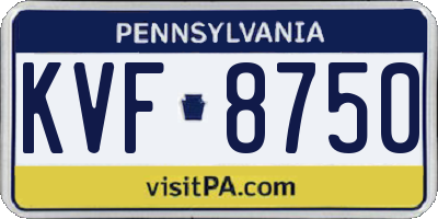 PA license plate KVF8750