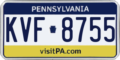 PA license plate KVF8755