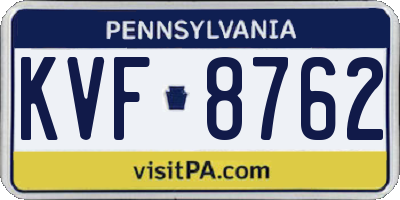 PA license plate KVF8762