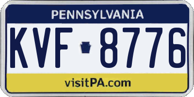 PA license plate KVF8776