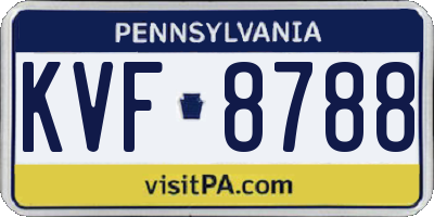 PA license plate KVF8788