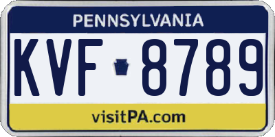 PA license plate KVF8789