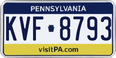 PA license plate KVF8793