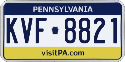 PA license plate KVF8821