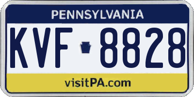 PA license plate KVF8828