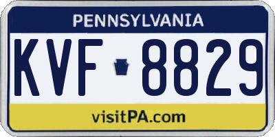 PA license plate KVF8829