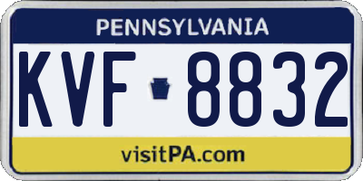 PA license plate KVF8832