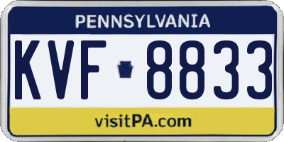 PA license plate KVF8833
