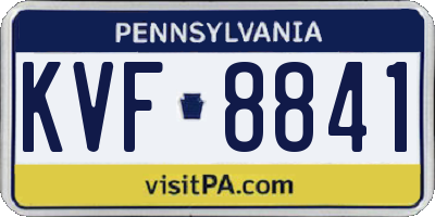 PA license plate KVF8841