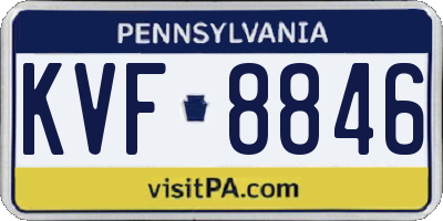 PA license plate KVF8846