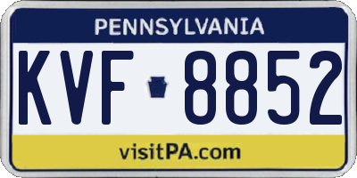 PA license plate KVF8852