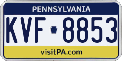 PA license plate KVF8853