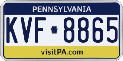 PA license plate KVF8865