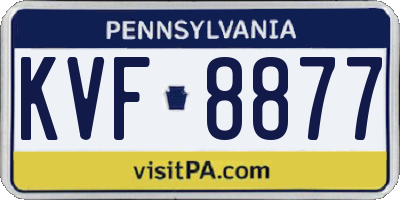 PA license plate KVF8877