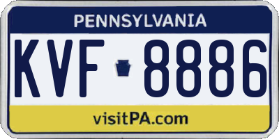 PA license plate KVF8886