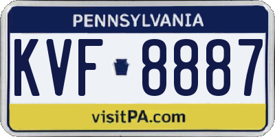 PA license plate KVF8887