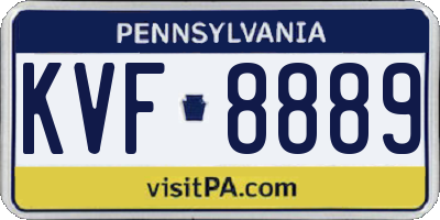 PA license plate KVF8889