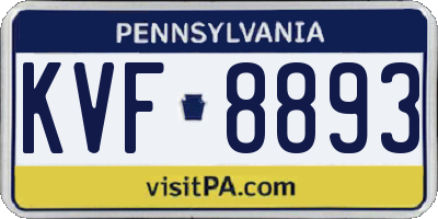 PA license plate KVF8893