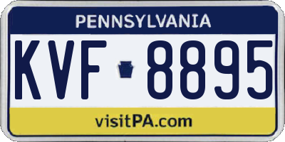 PA license plate KVF8895