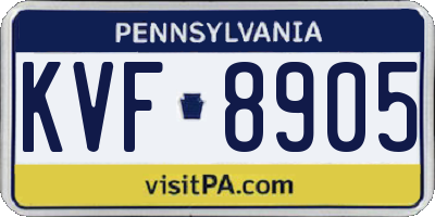 PA license plate KVF8905