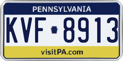 PA license plate KVF8913