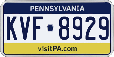 PA license plate KVF8929