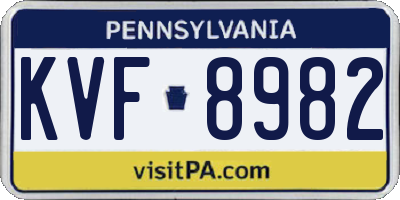 PA license plate KVF8982