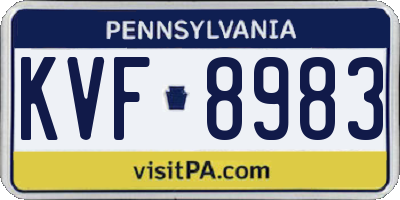 PA license plate KVF8983