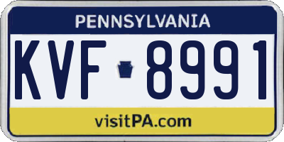 PA license plate KVF8991