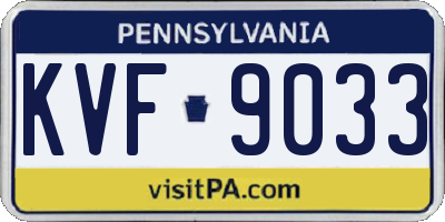 PA license plate KVF9033