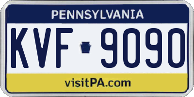 PA license plate KVF9090