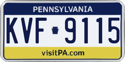 PA license plate KVF9115