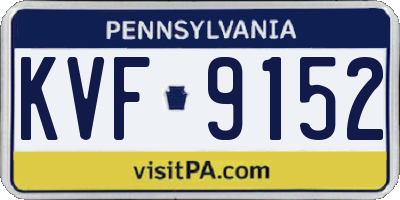PA license plate KVF9152