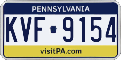 PA license plate KVF9154