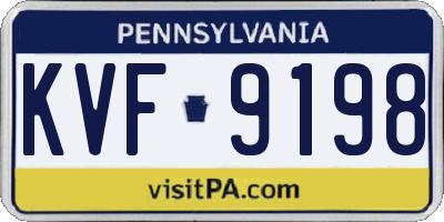PA license plate KVF9198