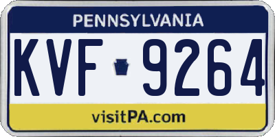 PA license plate KVF9264