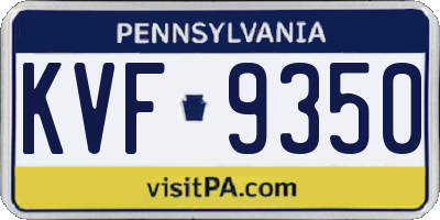 PA license plate KVF9350