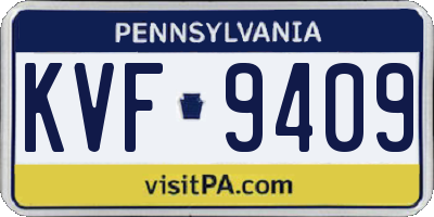 PA license plate KVF9409