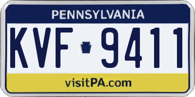 PA license plate KVF9411