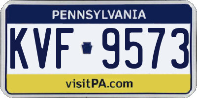 PA license plate KVF9573