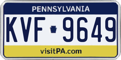 PA license plate KVF9649